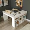 Dmora Schreibtisch Altin, Mehrzweckschreibtisch, Bürotisch für PC, Eckschreibtisch, 129x120h72 cm, Weiß Bild 2