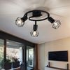 LED Deckenleuchte, Metall-Käfig, schwarz, Spots beweglich Bild 3