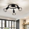 LED Deckenleuchte, Metall-Käfig, schwarz, Spots beweglich Bild 4