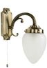 Licht-Erlebnisse Wandleuchte MAHJA, ohne Leuchtmittel, Wandleuchte mit Zugschalter Glas Metall Jugendstil Bild 2
