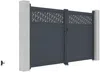 Vente-unique - BAZIO Eingangstor Metall Grau - B 4,6 cm x H 176 cm x L 300 cm Bild 4