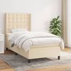 vidaXL Boxspringbett mit Matratze Creme 100x200 cm Stoff 3131734 Bild 1