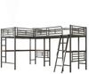 Flieks Hochbett Kinderbett Metallbett 90x200cm mit 2 Liegefläche und Schreibtisch Bild 1