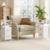 Nachttisch, 2er Set, Nachtschrank Schmal, Beistelltisch, Beistelltisch mit 2 Stoff-Schubladen und Regalen, Nachtschrank Schlafzimmer, für Schlafzimmer Wohnzimmer Modern 30,2 x 24 x 67 cm Weiß Bild 4