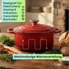 Casativo Schmortopf Gusseisen Topf mit Deckel 22cm Rund 2,2LBräter mit Deckel Rot, Gusseisen, backofenfest/Ø22 x H6,9 cm/3,7 kg/für Hobby-Köche Bild 3