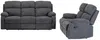Vente-unique - TOLZANO Couchgarnitur Stoff Grau - B 96 cm x H 100 cm x L 201 cm146 cm Bild 2