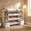 SONGMICS Kinderregal mit 4 offenen Fächern, Kinderregal, 9 mittlere und 2 seitliche Boxen, 30 x 143,8 x 104 cm, weiß Bild 3