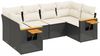 vidaXL 6-tlg. Garten-Sofagarnitur mit Kissen Schwarz Poly Rattan 3227099 Bild 2