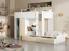 Vente-unique - JUANITO Bett Holz, Platte BeigeWeiß - B 108 cm x H 150 cm x L 275 cm Bild 2