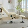 Flieks Massagesessel mit Wärme & Drehfunktion – Elektrischer Relaxsessel inkl. Hocker, 360° drehbar, verstellbare Liegefunktion, PU-Stoff, Beige Bild 3