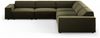 Micadoni Symmetrisches Ecksofa Jodie 6-Sitzer Samtstoff Grün Bild 2