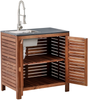 Outdoor-Küchenschrank mit Spüle BRUCOLI Akazienholz Braun Silber Bild 4