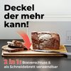 Lumaland Cuisine Brotkasten | Brotdose aus Metall mit Bambus Deckel | Brotbox rechteckig 30,5 x 23,5 x 14 cm | 2in1 Brotbehälter & Schneidebrett [Weiß] Bild 3