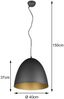 LED Pendelleuchte einflammig Metall Schwarz innen Gold rund, Ø 40cm Bild 4