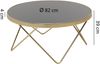 Couchtisch Ø 82 cm Schwarz / matt Gold Beistelltisch Metall/Glas, Tisch mit Glasplatte, Ablagetisch modern, Großer Wohnzimmertisch, Glastisch mit Metallgestell Bild 4