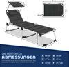 tillvex® Sonnenliege mit Dach und Kopfkissen Schwarz - Premium Polsterung | Gartenliege Liegestuhl klappbar | Strandliege mit verstellbarer Rückenlehne, gepolsterte Liegefläche | Aluminium Liege Bild 5
