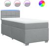 Boxspringbett mit Matratze, Stoff, Viereckige, grauer Fuß, Hellgrau, 80x200 cm, true Bild 2