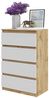 Furnica Kommode GABRIEL 4 Schubladen - Votan Eiche H92cm B60cm T33cm Bild 4