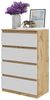 Furnica Kommode GABRIEL 4 Schubladen - Votan Eiche H92cm B60cm T33cm Bild 5