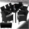 tectake Sitzgruppe gartenmöbel rattan garnitur modern design wetterfest, (outdoor rattan lounge Almansa, 9-tlg, in schwarz/grau), inklusive schutzhülle und rostfreie edelstahlschrauben Bild 4