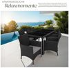 tectake Sitzgruppe gartenmöbel rattan garnitur modern design wetterfest, (outdoor rattan lounge Almansa, 9-tlg, in schwarz/grau), inklusive schutzhülle und rostfreie edelstahlschrauben Bild 3