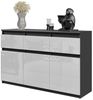 Furnica Kommode NOAH, 3 Schubladen und 3 Türen - Anthrazit Grau H75cm B120cm T35cm Bild 5