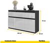 Furnica Kommode NOAH, 3 Schubladen und 3 Türen - Anthrazit Grau H75cm B120cm T35cm Bild 2
