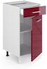 Küchenunterschrank R-Line Rot Hochglanz 40 cm ohne Arbeitsplatte Vicco Bild 3