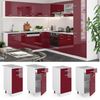 Küchenunterschrank R-Line Rot Hochglanz 40 cm ohne Arbeitsplatte Vicco Bild 2