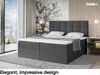 MEBLINI Boxspringbett NILS 140x220 cm mit Bettkasten - H3/Dunkelgrau Webstoff Polsterbett - Doppelbett mit Topper & Bonellfederkern-Matratze Bild 2