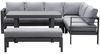 MeXo Gartenlounge-Set Outdoor Gartenmöbel Lounge-Set für 6-8 Personen, (Aluminium-Ecklounge, rechte Ecke, 5-tlg, wetterfest & pflegeleicht), großer Esstisch 130×80 cm, bis 140 kg belastbar je Sitz Bild 4