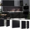 Küchenglasschrank Fame-Line Schwarz gestreift 80 cm Vicco Bild 2