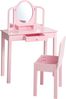 roba Schmink- & Frisiertisch - Schminkspiegel & Hocker - Rosa Bild 3
