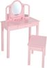 roba Schmink- & Frisiertisch - Schminkspiegel & Hocker - Rosa Bild 2