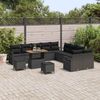 vidaXL Garten-Sofa-Set mit Kissen mit Speicher 13 pcs Schwarz 3364534 Bild 3