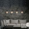 Pendelleuchte, Gitter schwarz, Glas weiß, H 150 cm Bild 4