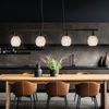 Pendelleuchte, Gitter schwarz, Glas weiß, H 150 cm Bild 3