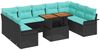 vidaXL Garten-Sofa-Set mit Kissen 10 pcs Schwarz und blau 3349381 Bild 2