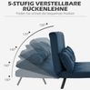Schlafsessel mit Bettfunktion, verstellbare Rückenlehne, 102x73x81 cm, Blau Bild 4