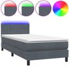 vidaXL Boxspringbett mit Matratze & LED Dunkelgrau 90x220 cm Samt 3317104 Bild 2