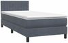 vidaXL Boxspringbett mit Matratze & LED Dunkelgrau 90x220 cm Samt 3317104 Bild 5