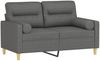 vidaXL 2-Sitzer-Sofa mit Zierkissen Dunkelgrau 120 cm Stoff 3200814 Bild 3