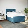 vidaXL Boxspringbett mit Matratze Blau 160x200 cm Samt 3290970 Bild 3