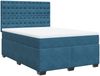 vidaXL Boxspringbett mit Matratze Blau 160x200 cm Samt 3290970 Bild 2