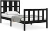 vidaXL Massivholzbett mit Kopfteil Schwarz 3192195 Bild 2