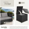 tectake Loungeset Rattan Sitzgruppe inkl. großer Aufbewahrungsbox, für 4 Personen, (Gartenlounge-set Siena, 5-tlg, geeignet für Outdoor in Schwarz/Grau), widerstandsfähig und UV-beständig, Dicke der Sitzpolster 8 cm Bild 4