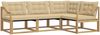 vidaXL Outdoor-Sofagarnitur mit Kissen 4 pcs Weiß und Beige 3388647 Bild 2