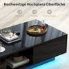 Couchtisch mit 20 Farben LED-Lichtern & Fernbedienung Beistelltisch 95 x 55 x 31 cm Schwarz Bild 4
