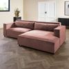 Ecksofa Ottomane rechts Geflechtstoff 266x150x80 rosa FINN Bild 3