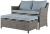 Sunsitt Gartenbank 2-tlg Outdoor Rattan Gartenbank (Terrasse Loveseat mit Couchtisch, mit integriertem Staufach), grauem Rattan und grauen Kissen Bild 3